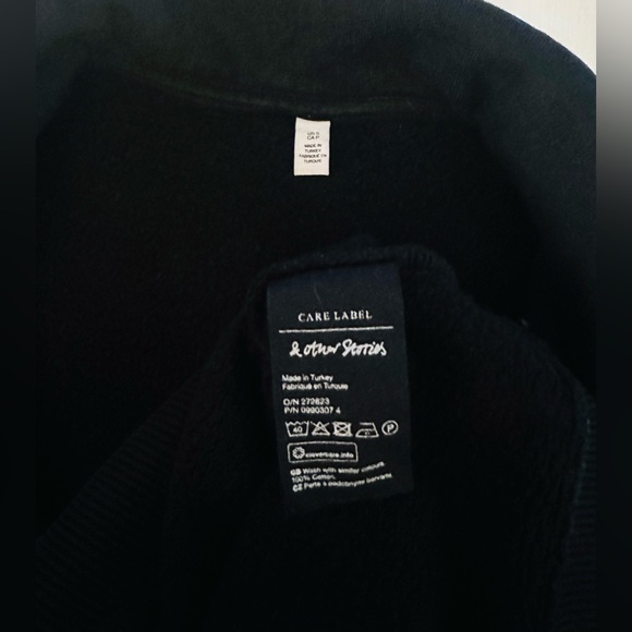 & OTHER STORIES STOCKHOLM Sweatshirt Women S Oversize 1/2 Zip Fleece Mock Neck - Picture 6 of 11